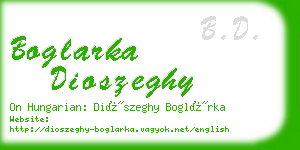 boglarka dioszeghy business card